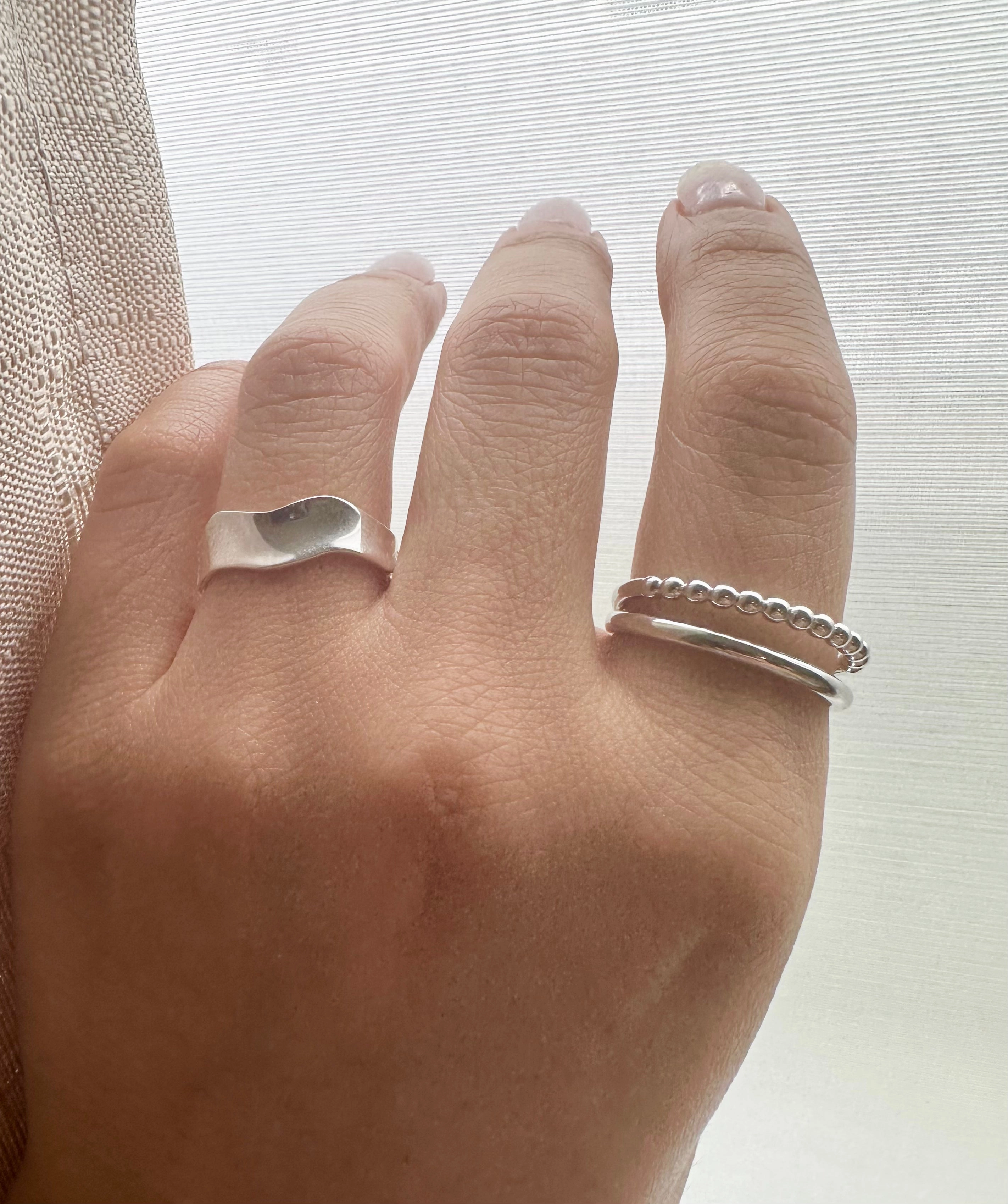 Sterling Silver Wave Band Ring