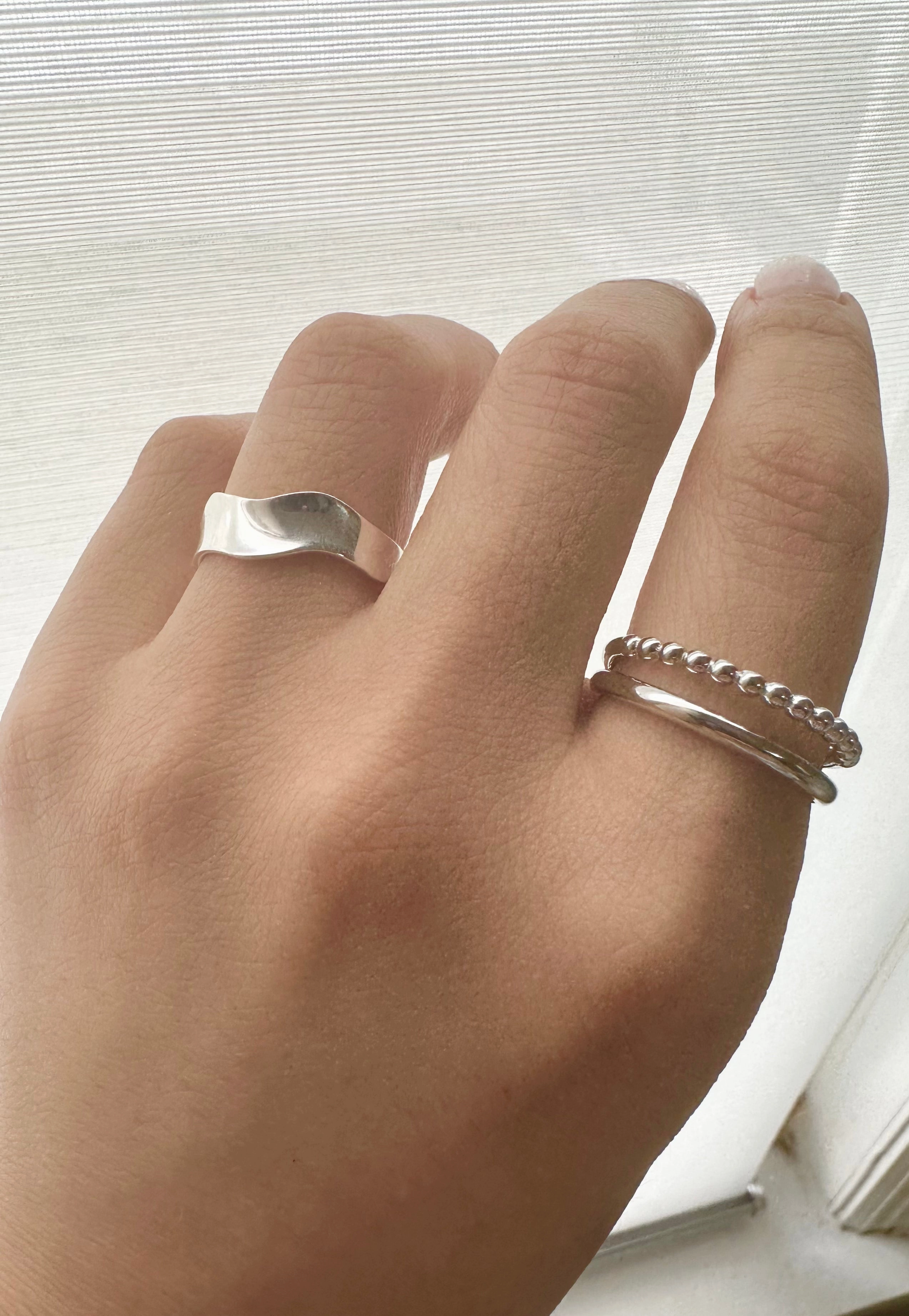 Sterling Silver Wave Band Ring