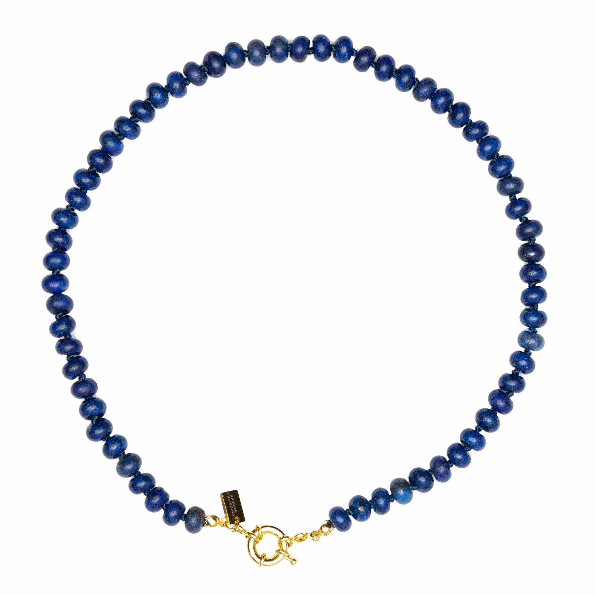 Sweet Stone Beaded Knotted Necklace - Blue