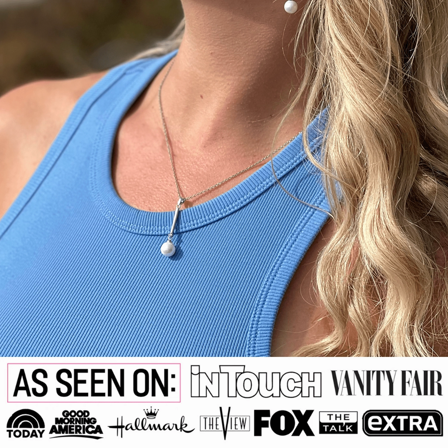 Tatum 18k White Gold Plated Dangle Pearl Pendant Necklace