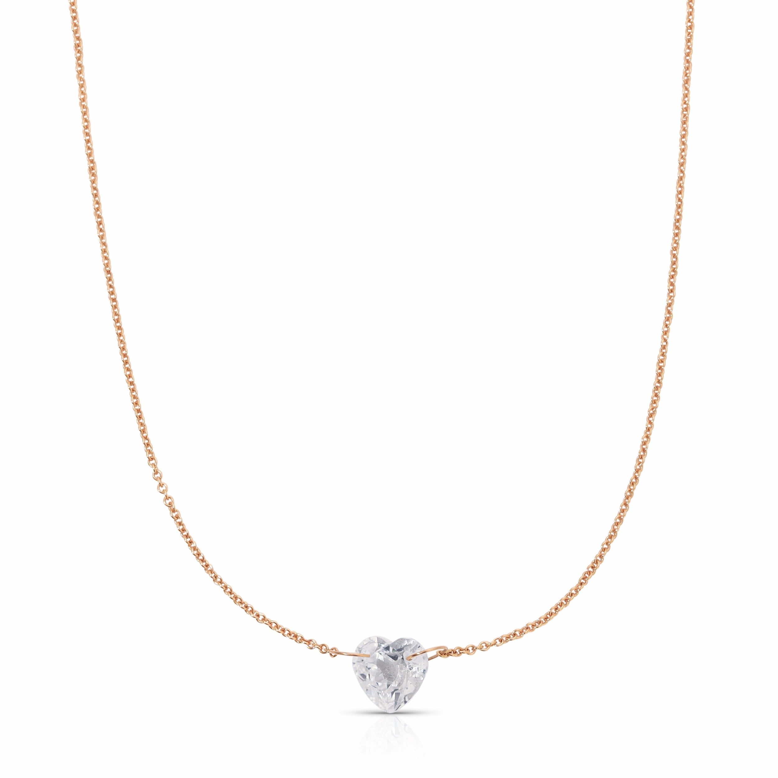 The Sweetheart Necklace - White Sapphire