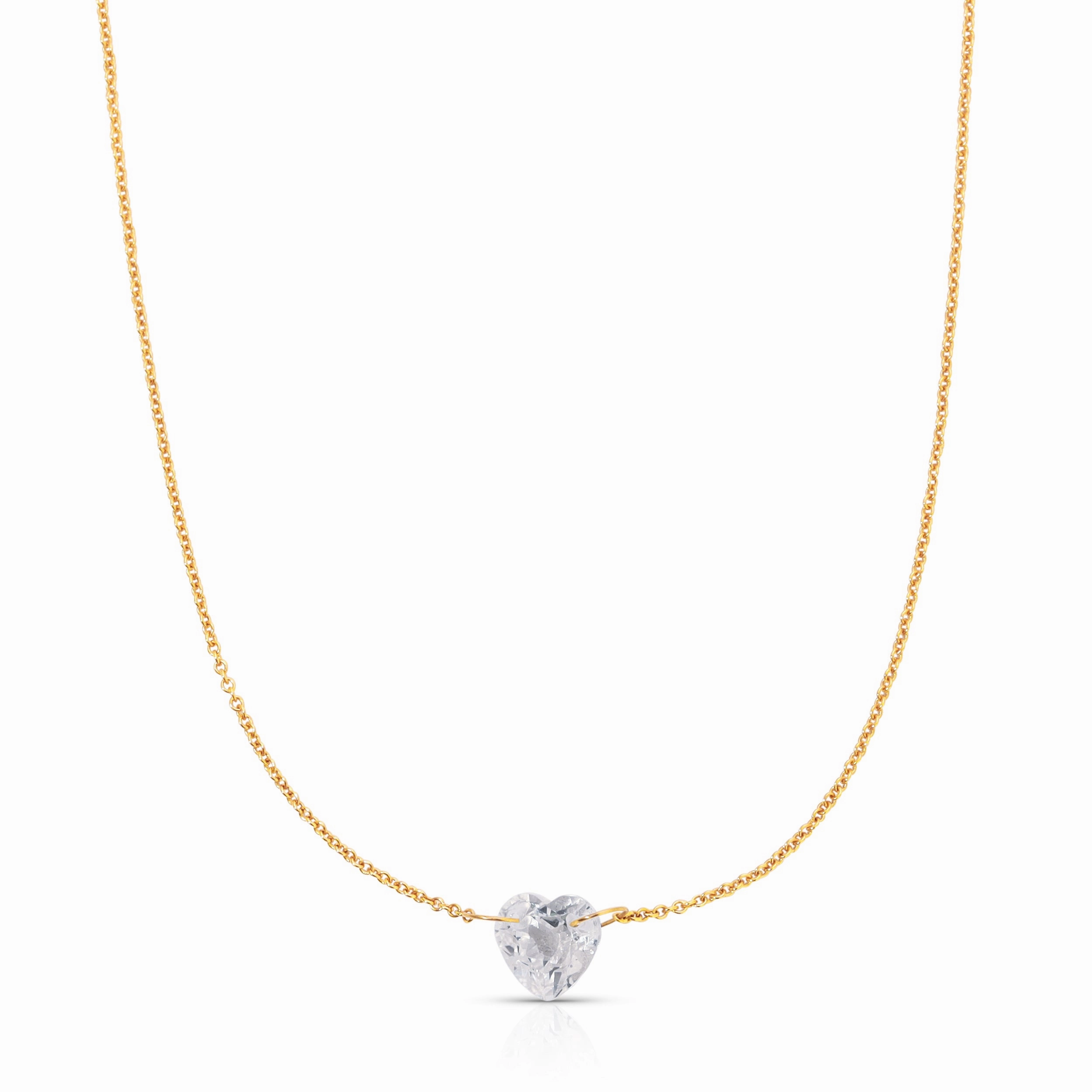 The Sweetheart Necklace - White Sapphire