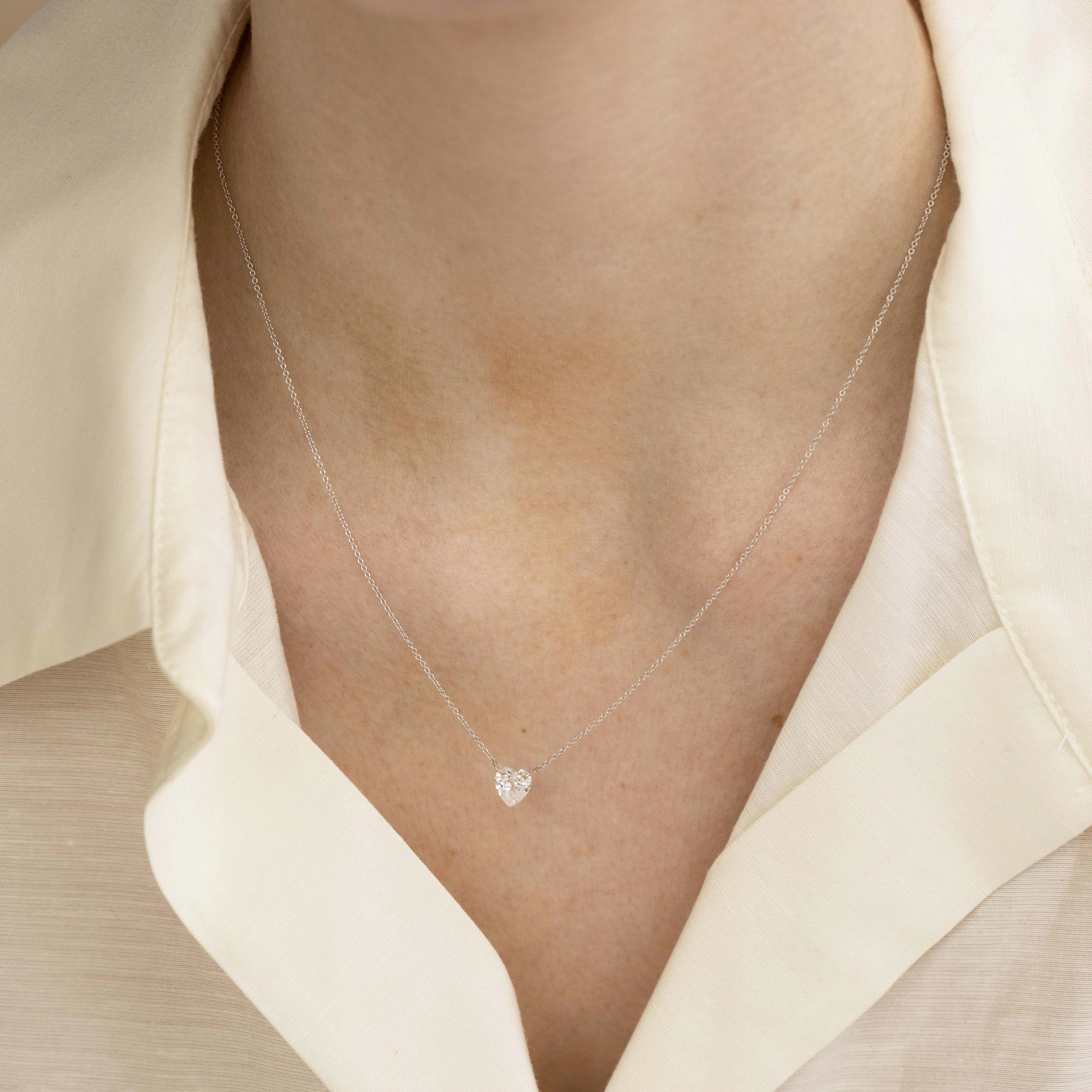 The Sweetheart Necklace - White Sapphire