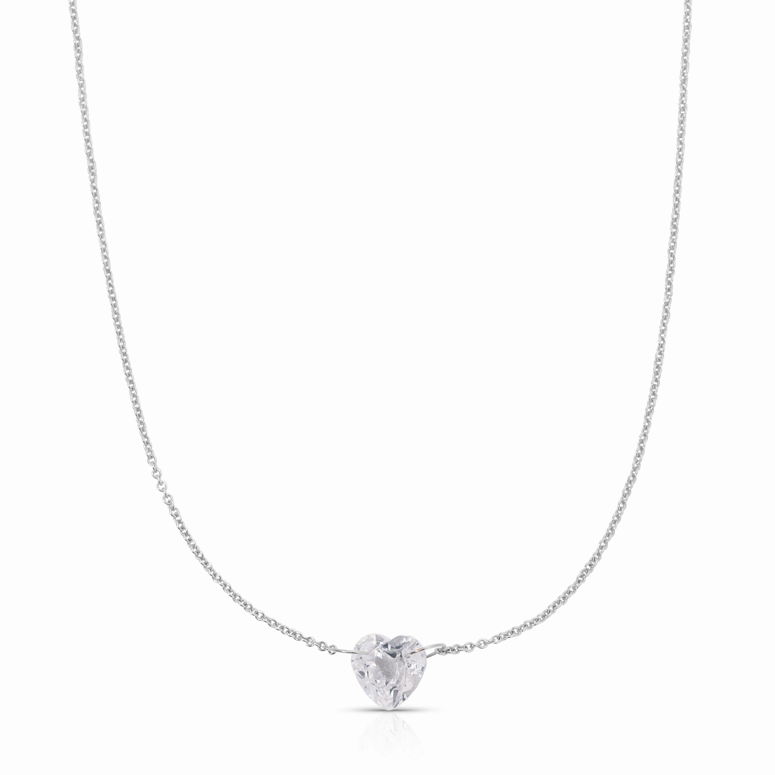 The Sweetheart Necklace - White Sapphire