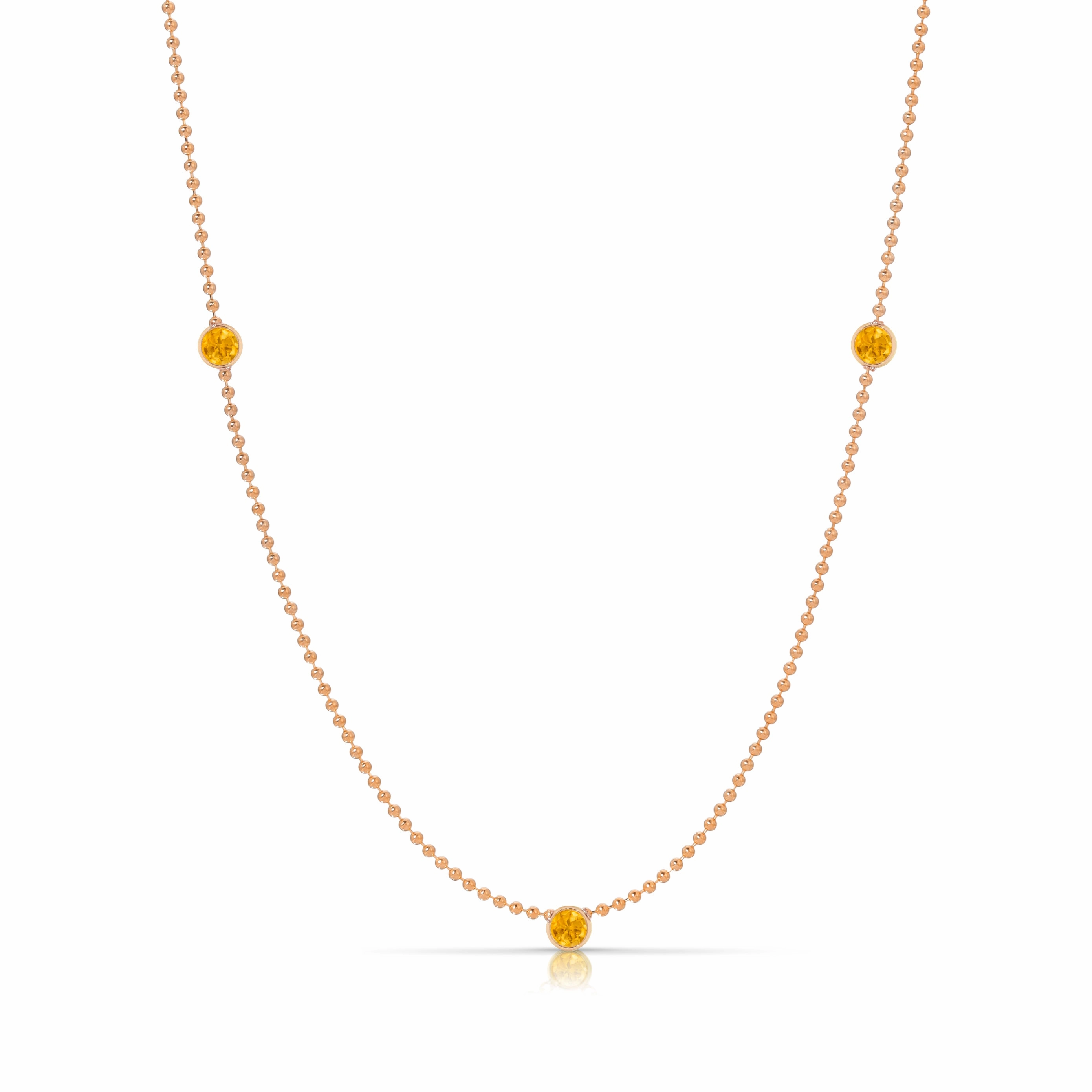 Triple Birthstone Layering Necklace - Rose Gold