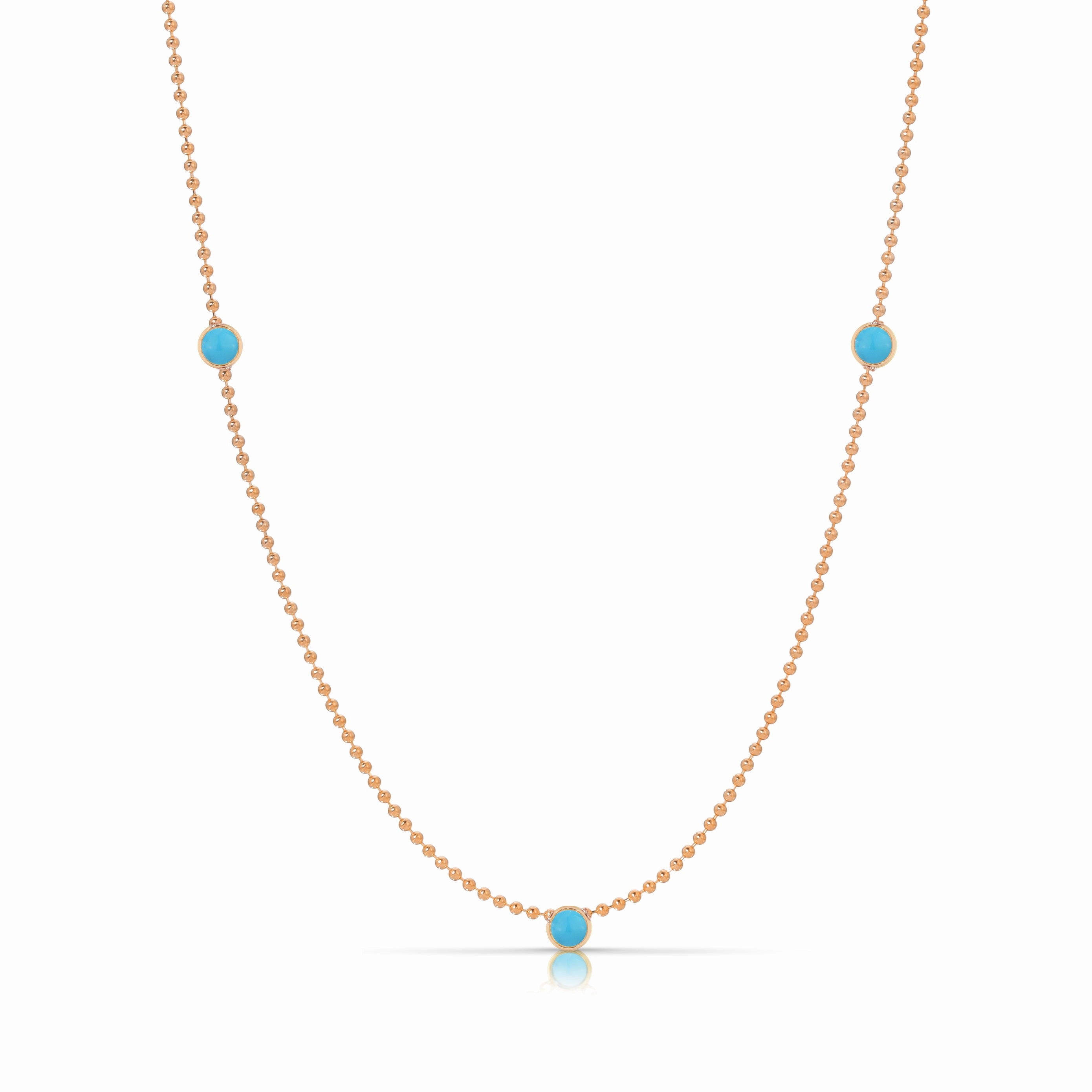 Triple Birthstone Layering Necklace - Rose Gold