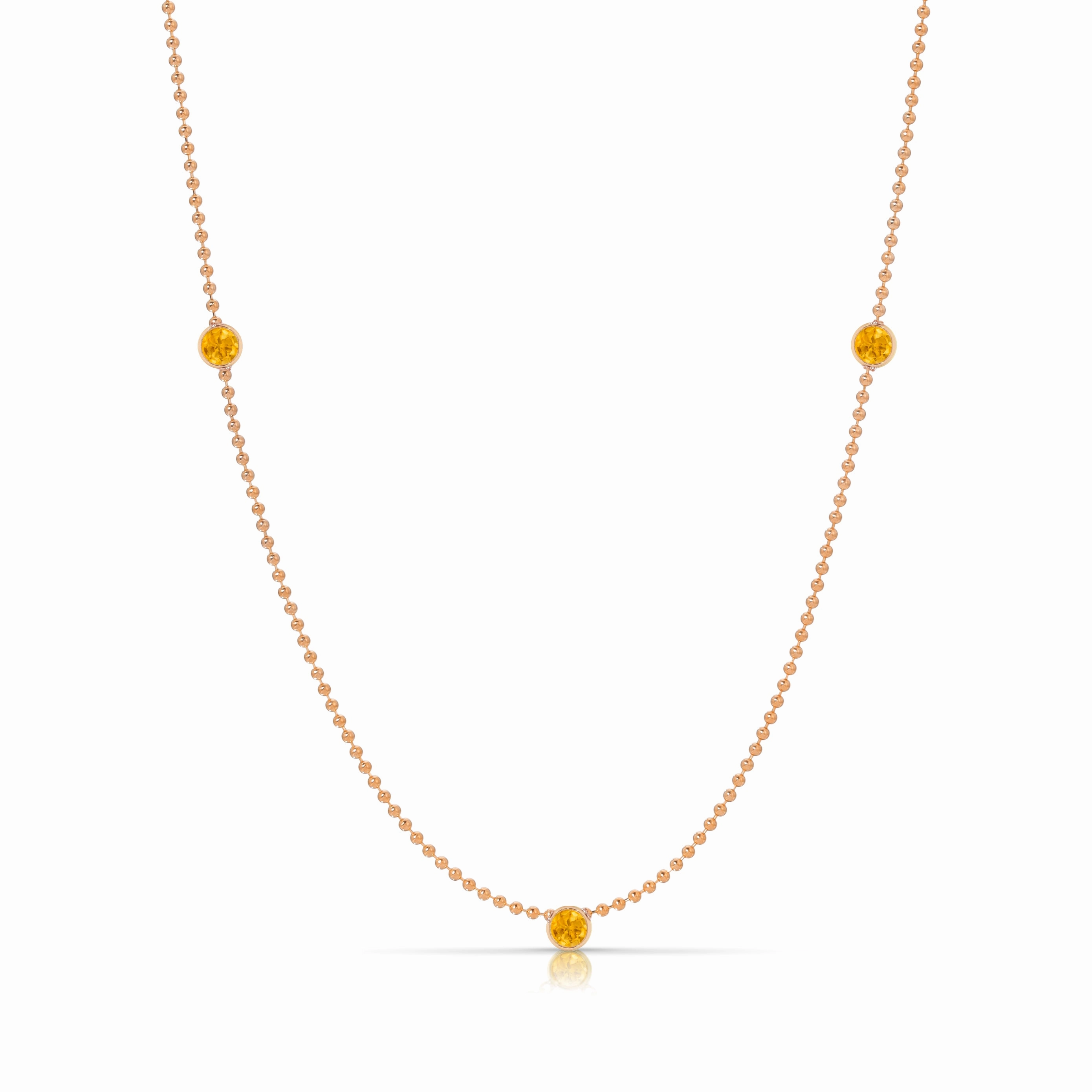 Triple Birthstone Layering Necklace - Rose Gold