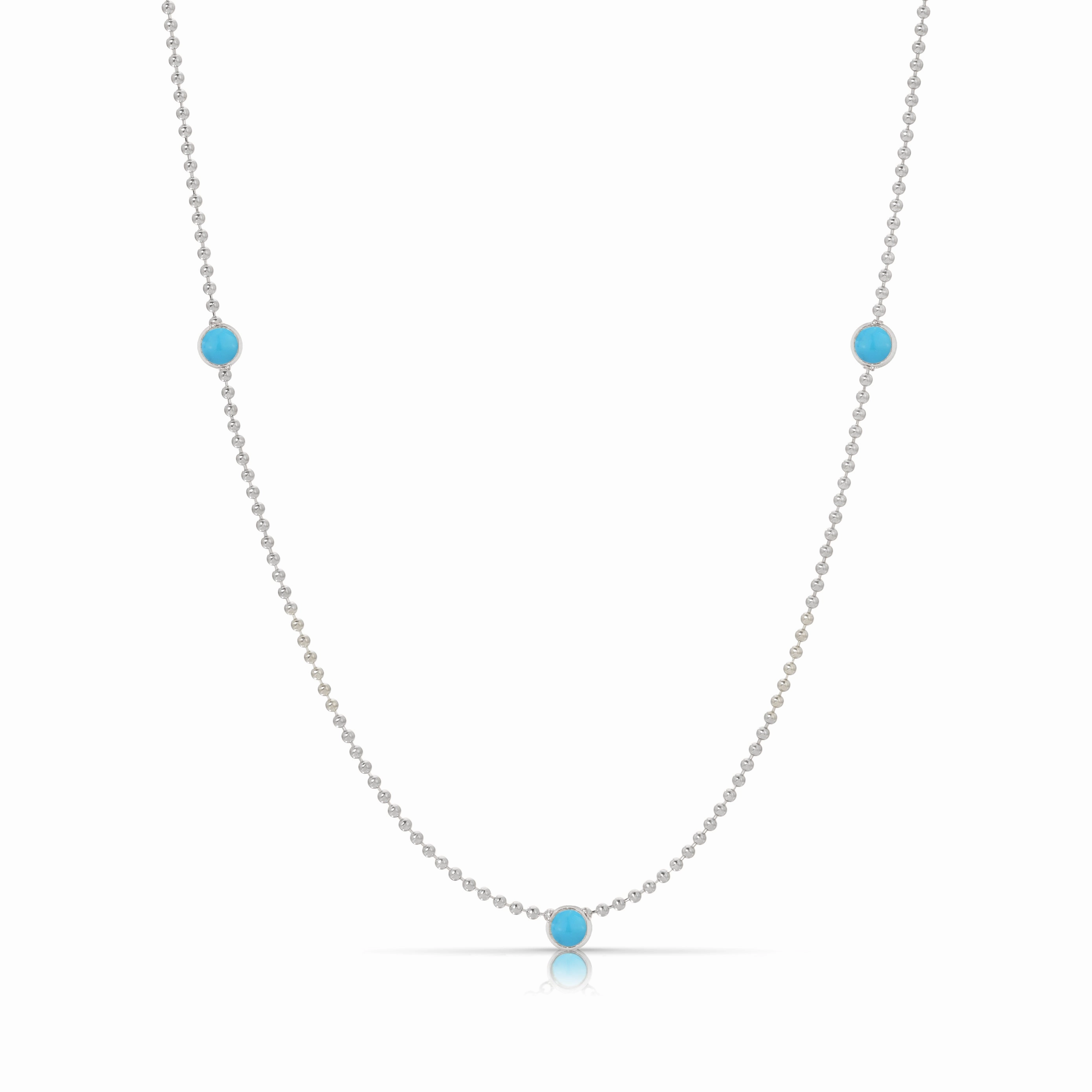 Triple Birthstone Layering Necklace - White Gold