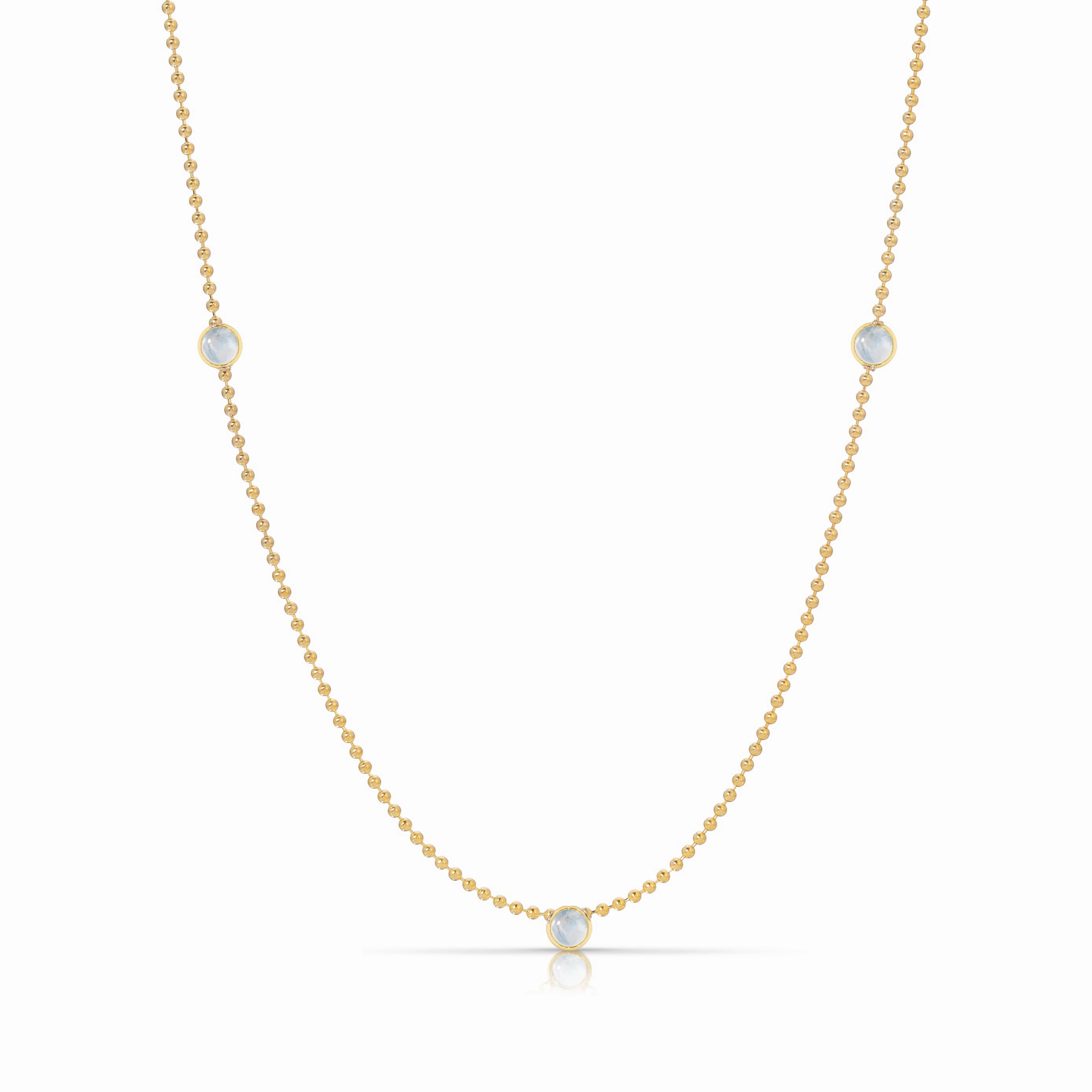 Triple Birthstone Layering Necklace - Yellow Gold