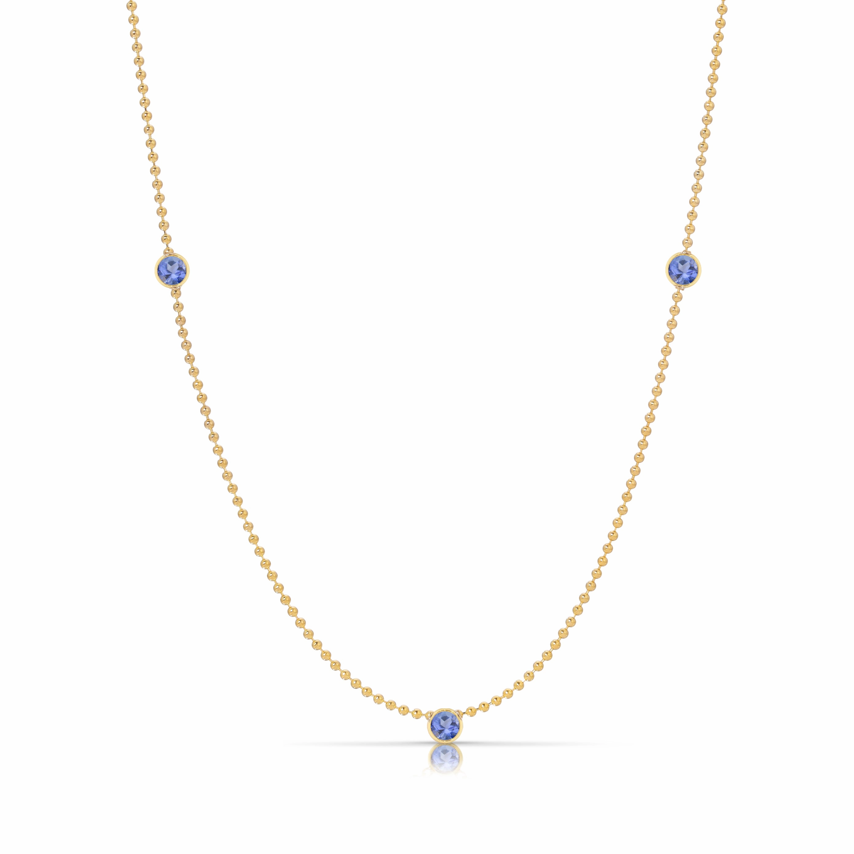 Triple Birthstone Layering Necklace - Yellow Gold