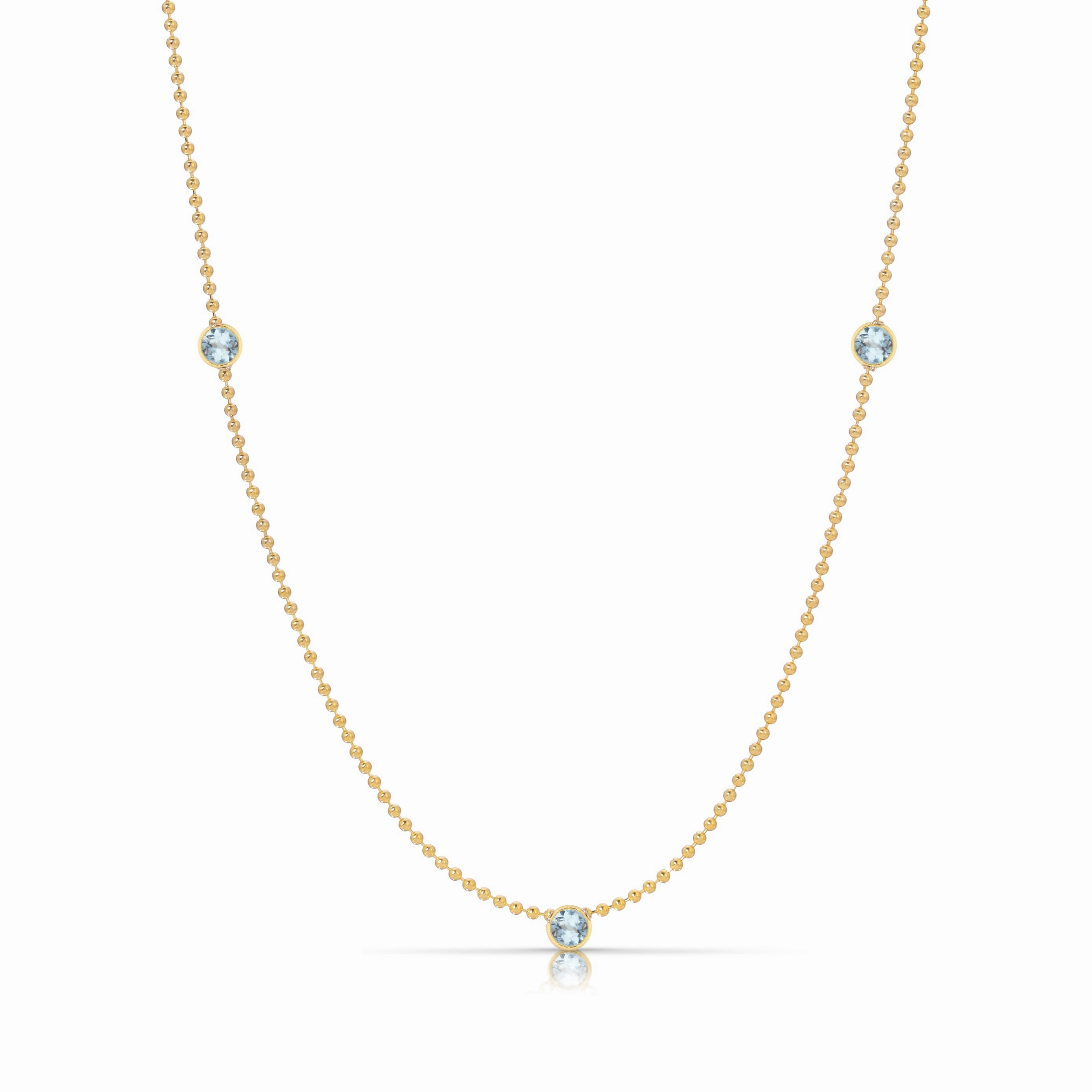 Triple Birthstone Layering Necklace - Yellow Gold
