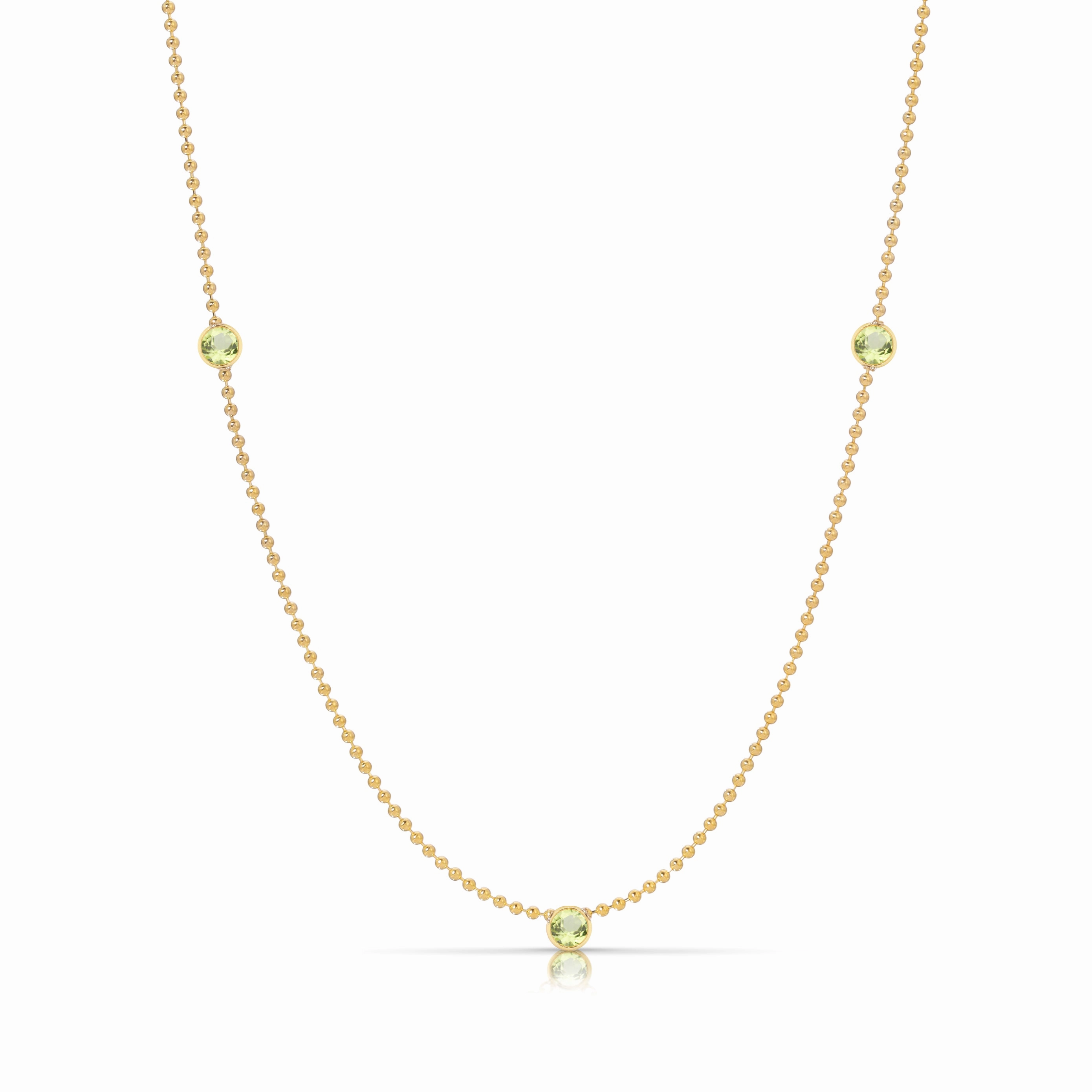 Triple Birthstone Layering Necklace - Yellow Gold
