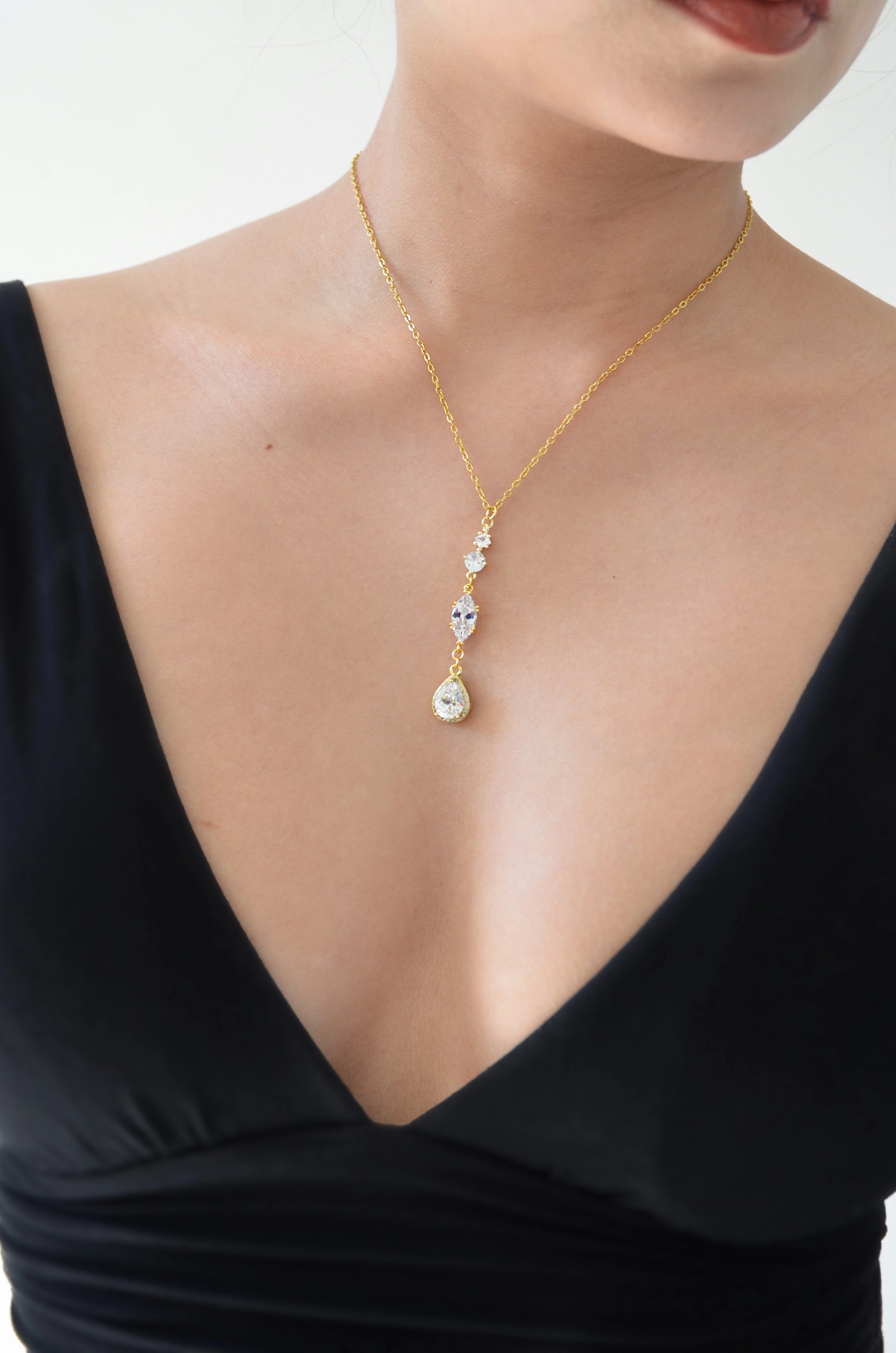 VINTAGE FILIPINIANA DIAMOND DROP NECKLACE