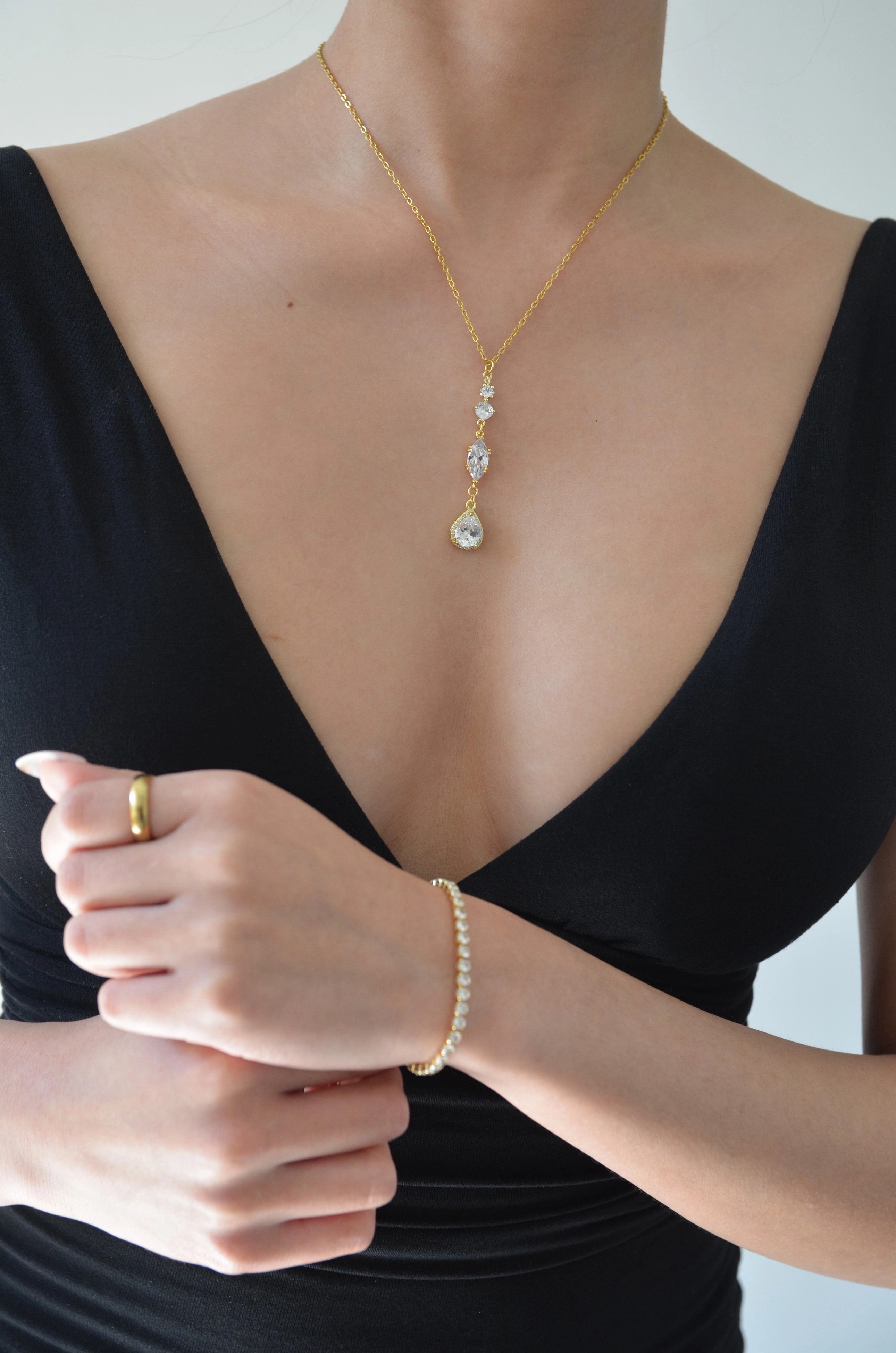 VINTAGE FILIPINIANA DIAMOND DROP NECKLACE