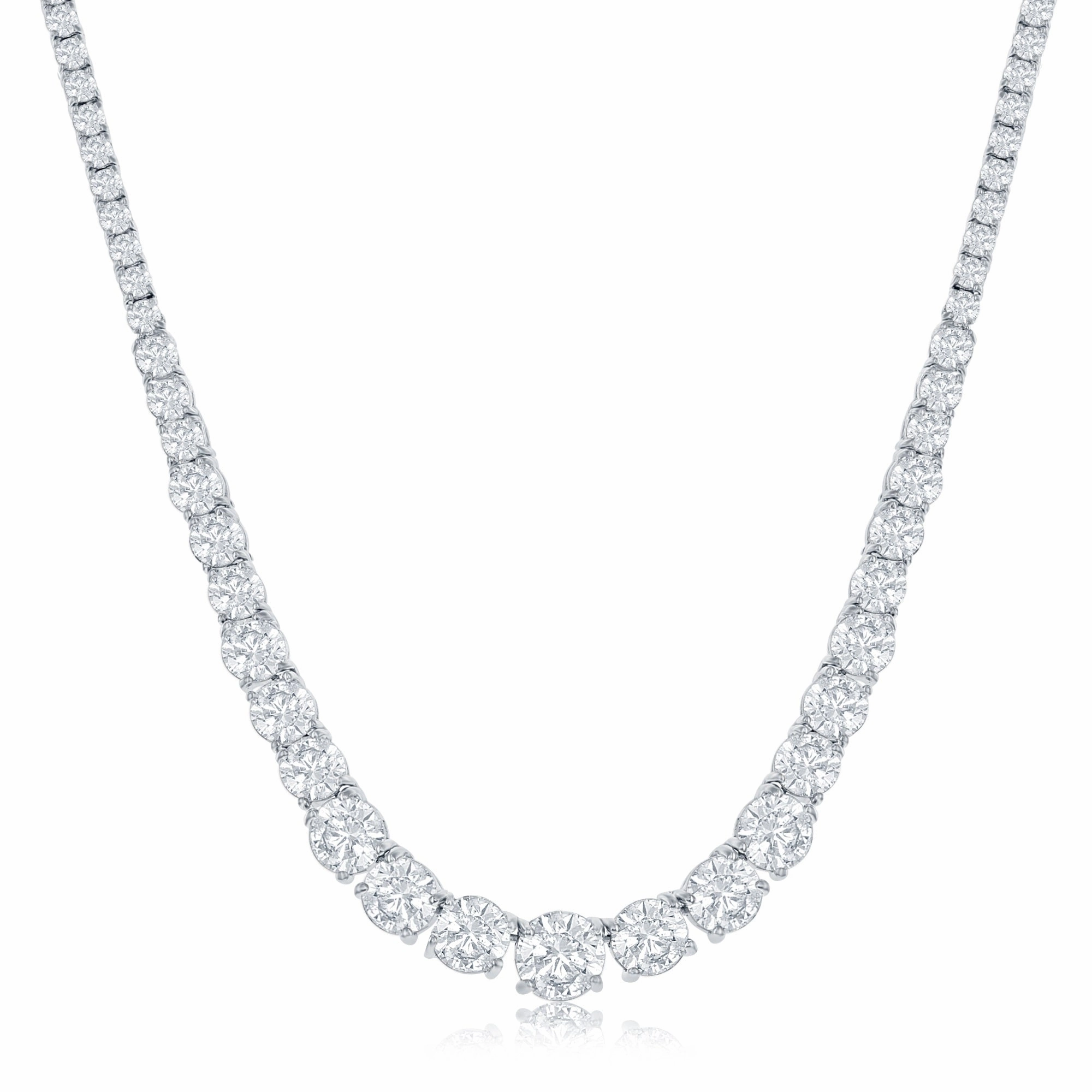 Whitney 18k White Gold Plated Necklace with Simulated Diamond Crystals