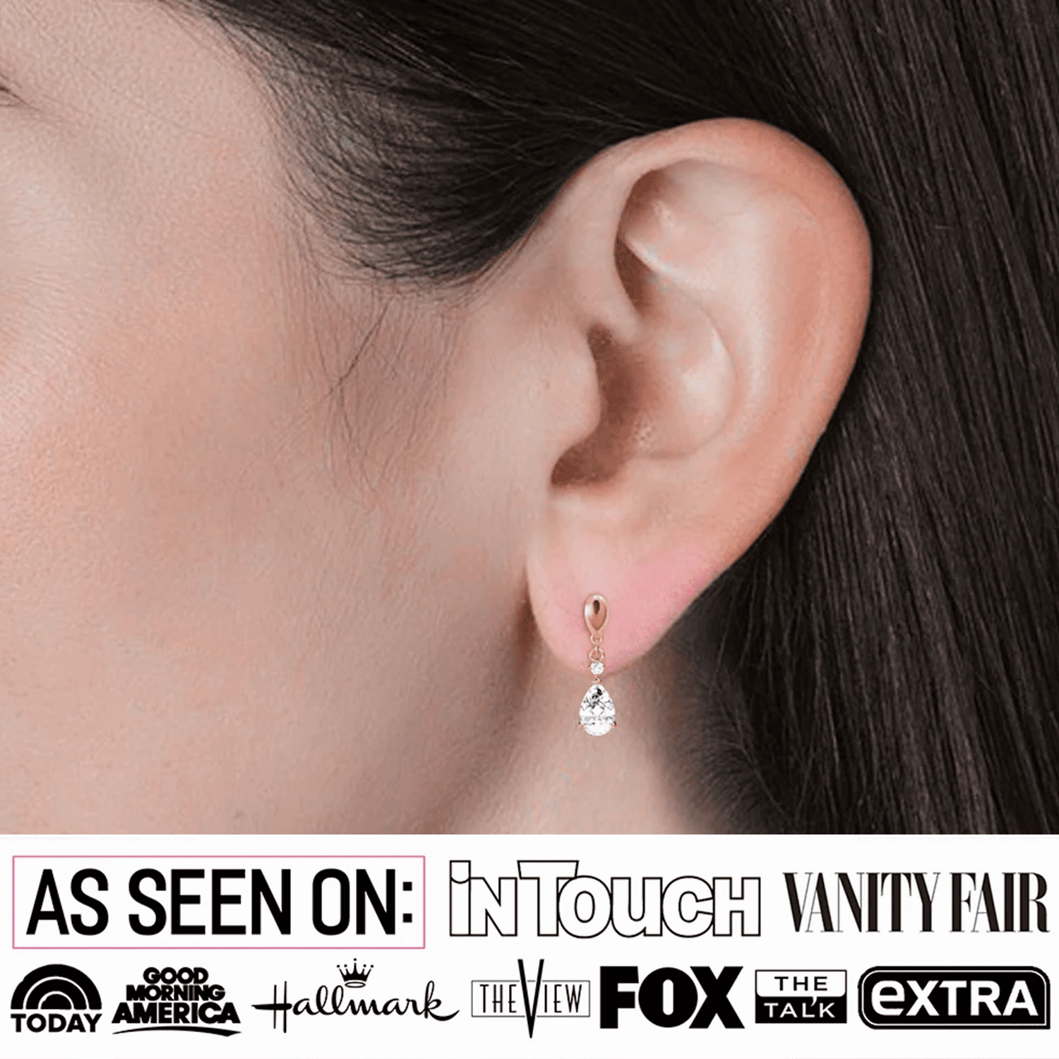 Zoey 18K White Gold Drop Earrings with Swarovski Crystals  Final Sale